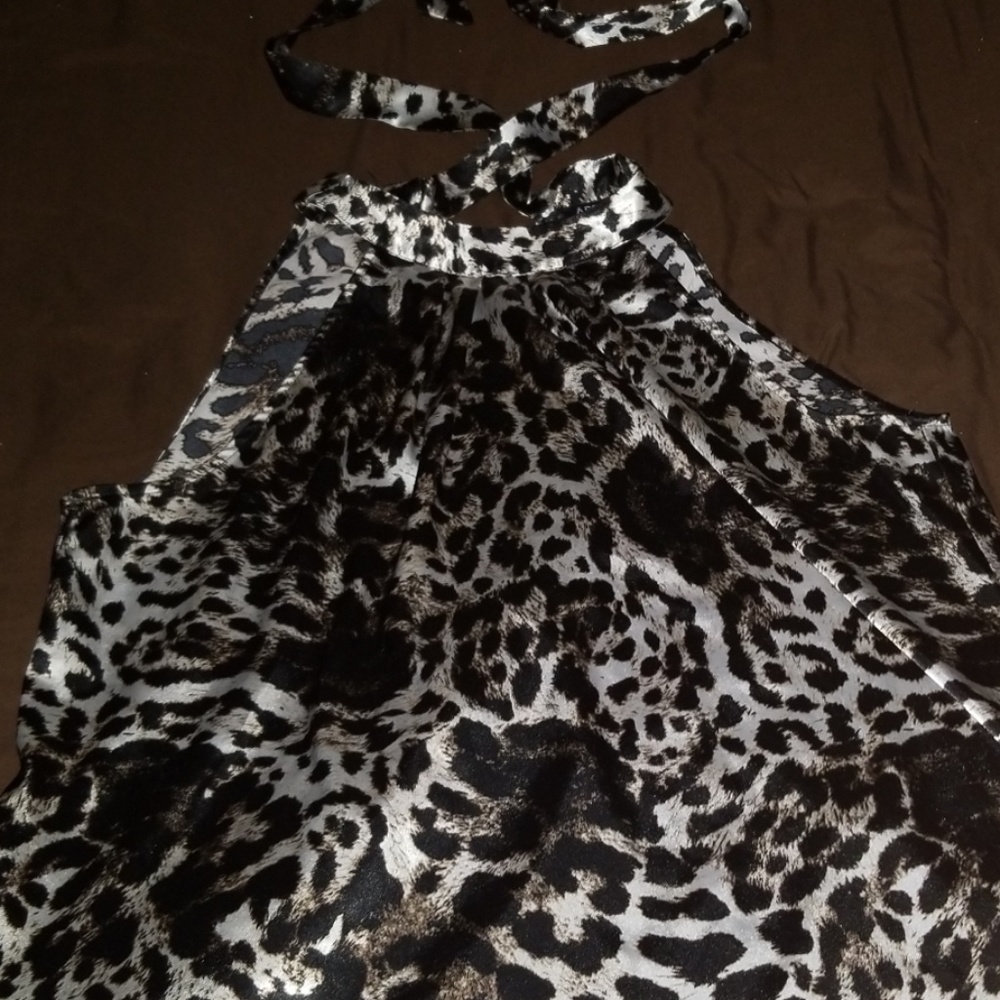 Leopard cheetah silk blouse